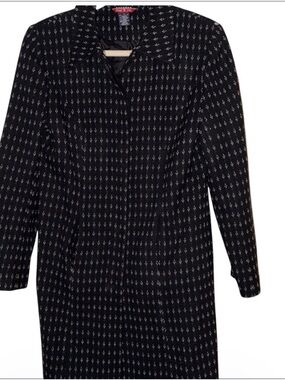 mac & jac Navy and White Patterned light weight trench coat. Preowned Sz 10